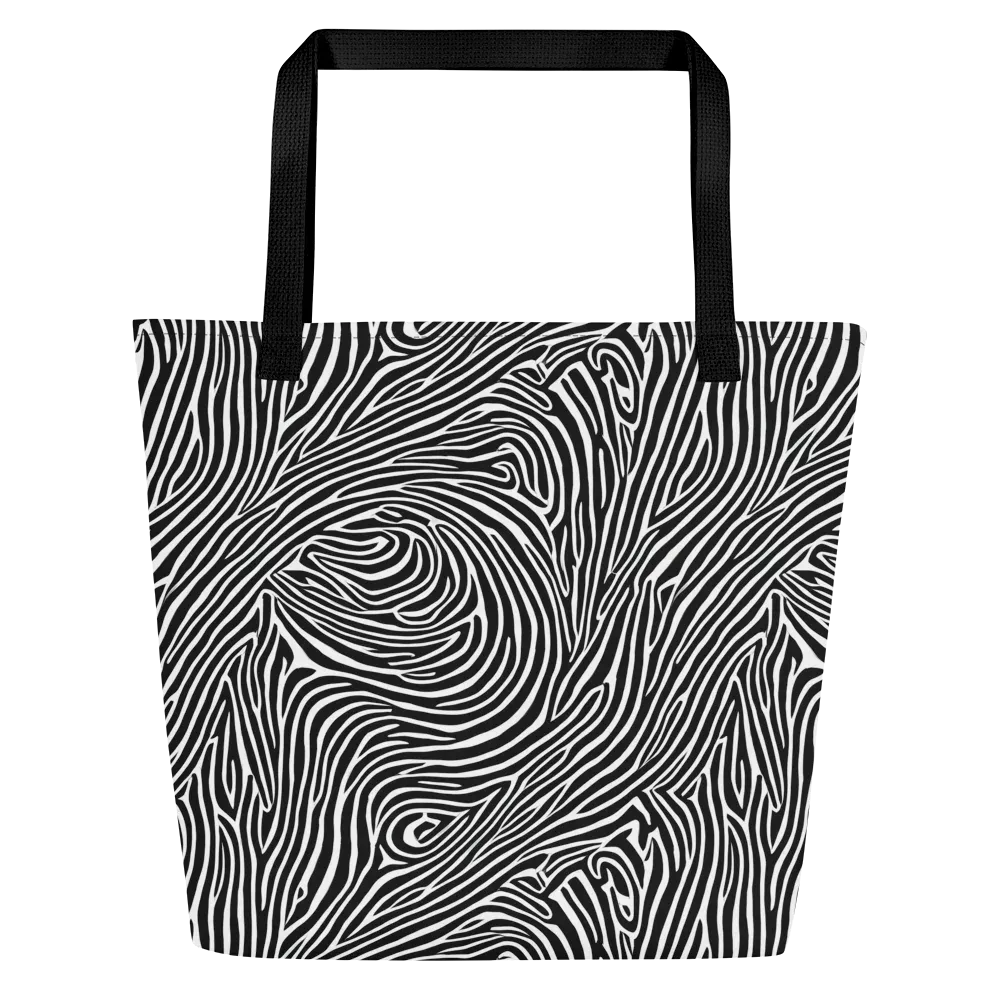 Zebra Current on Large Tote Bag W/ Pocket — Front