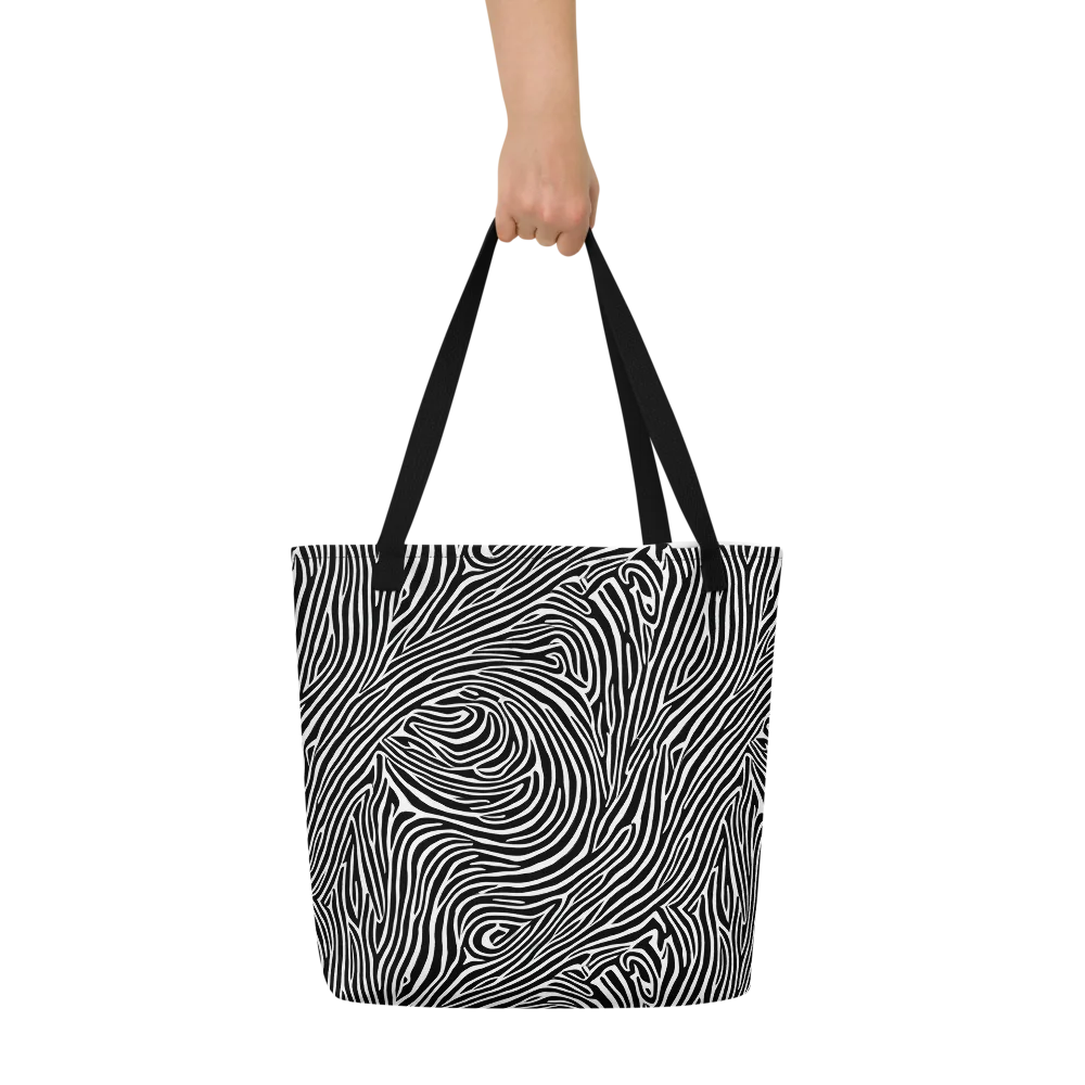 Zebra Current on Large Tote Bag W/ Pocket — Front