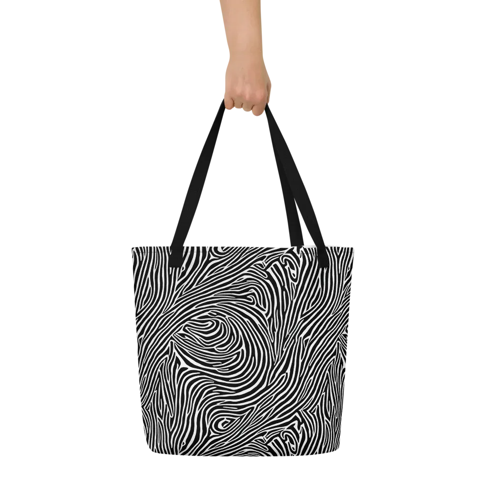 Zebra Current on Large Tote Bag W/ Pocket — Front