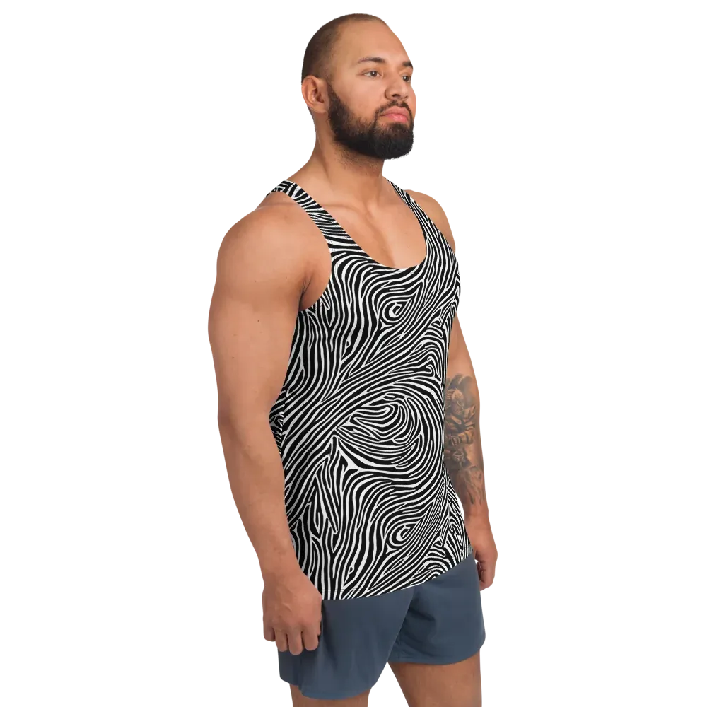 Zebra Current on Men's Tank Top — Right Front