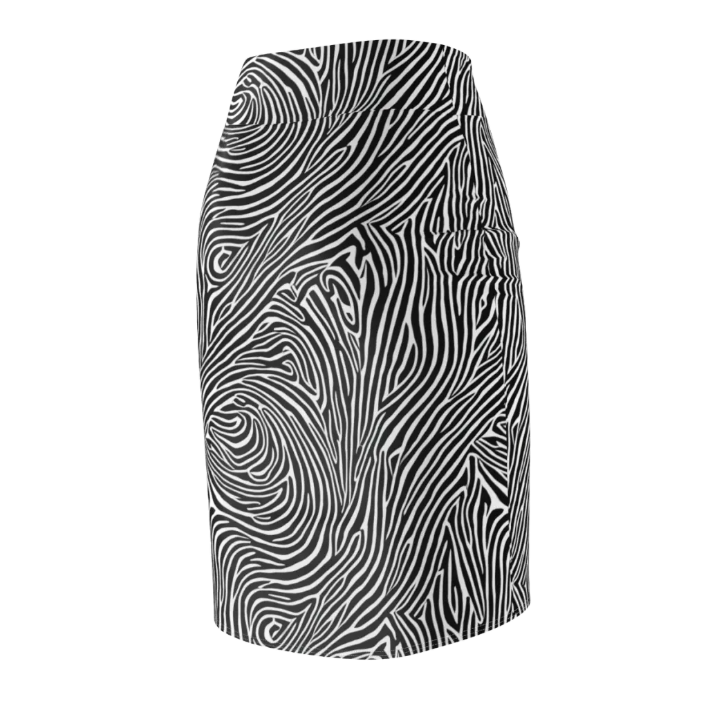 Zebra Current on Pencil Skirt — Back Side