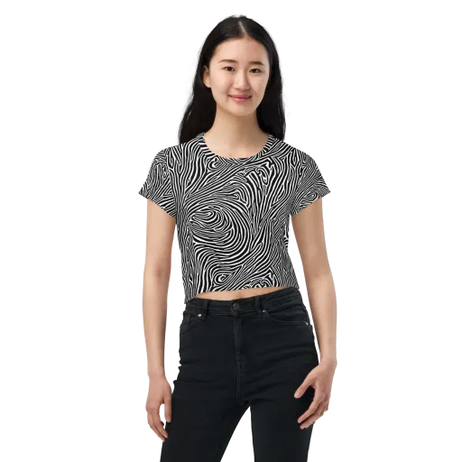 Zebra Current on a Crop Tee