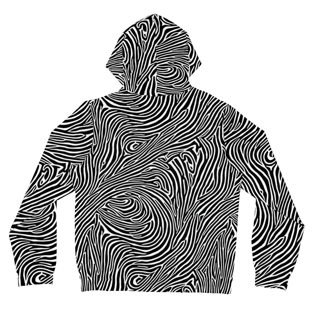Zebra Current on Women's Full-Zip Hoodie — Back
