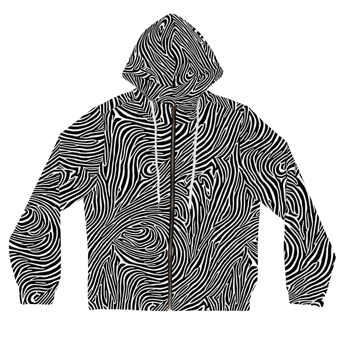 Zebra Current on Women's Full-Zip Hoodie — Front
