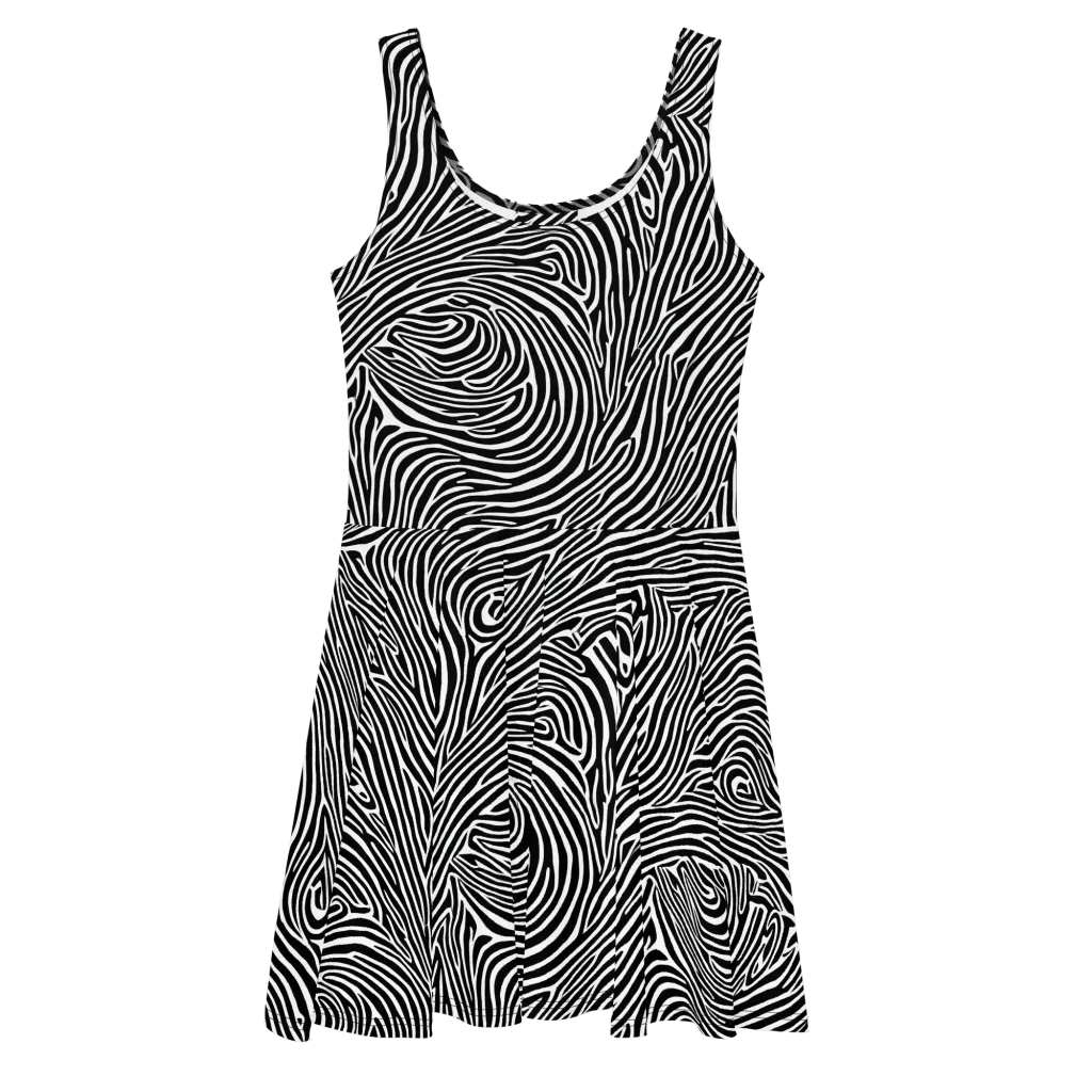 Zebra Current on Skater Dress — Front