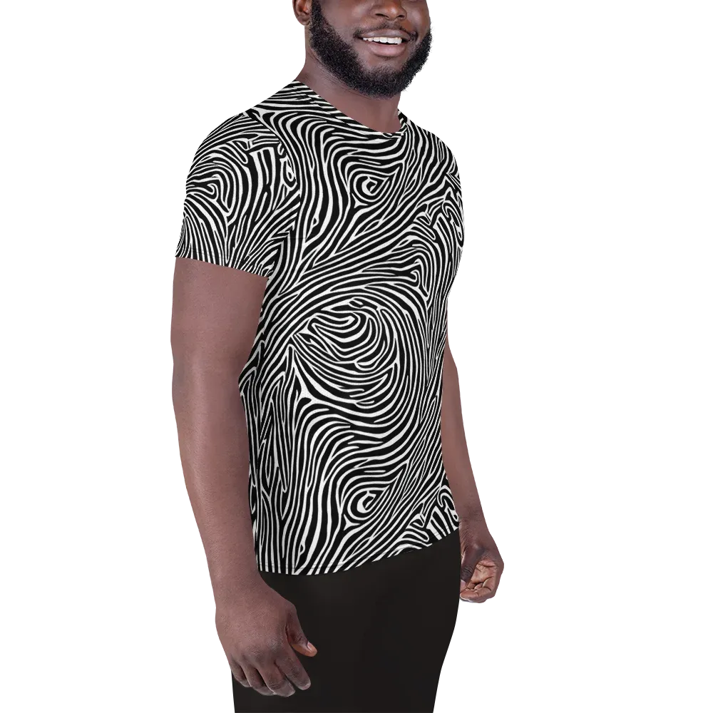 Zebra Current on Men's Athletic T-Shirt — Right
