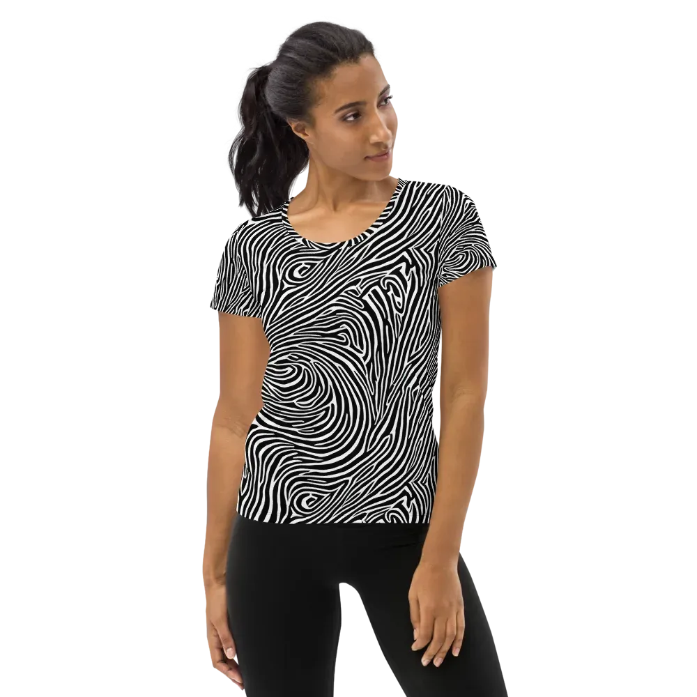 Zebra Current on Women's Athletic T-Shirt — Front