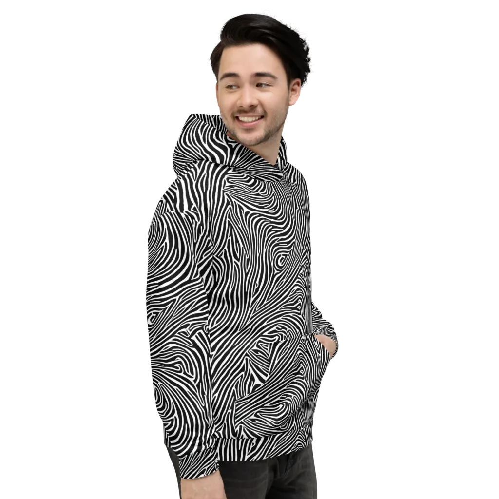 Zebra Current on Hoodie — Right