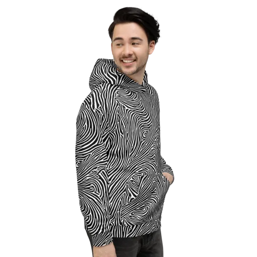 Zebra Current on a Hoodie