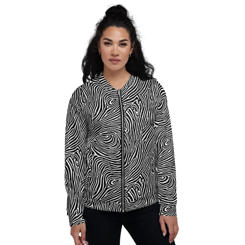 Zebra Current on Bomber Jacket — Front
