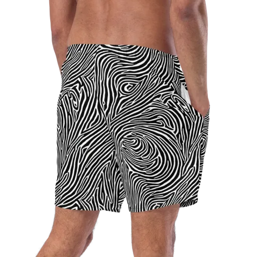 Zebra Current on a Swim Trunks