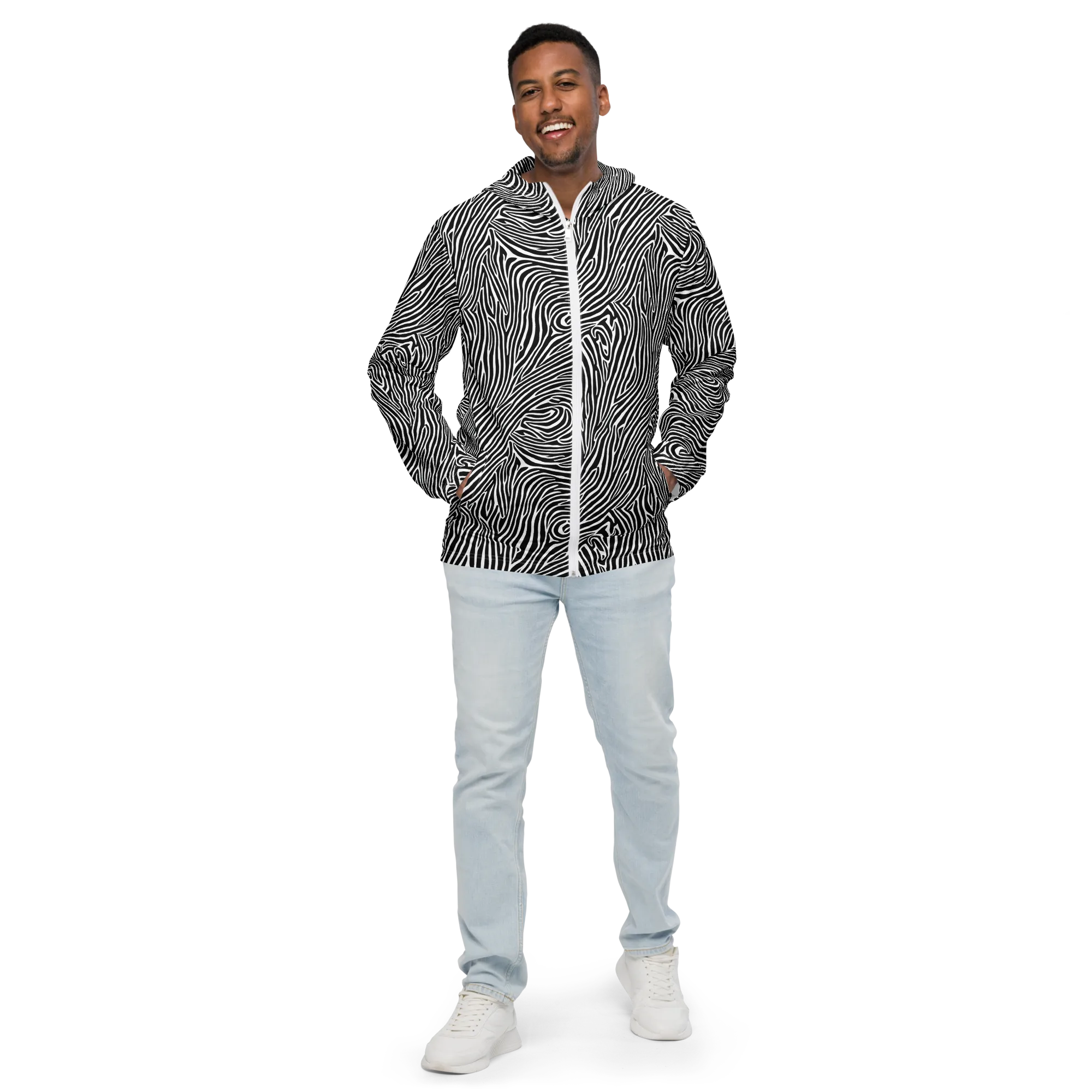 Zebra Current on Men's Windbreaker — Front