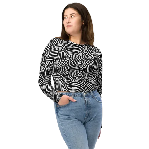 Zebra Current on a Long Sleeve Crop Top