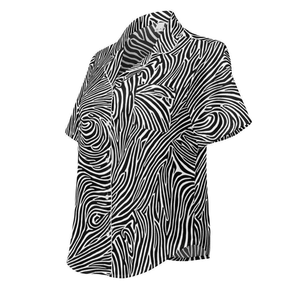 Zebra Current on Women's Short Sleeve Pajama Top — Left Front