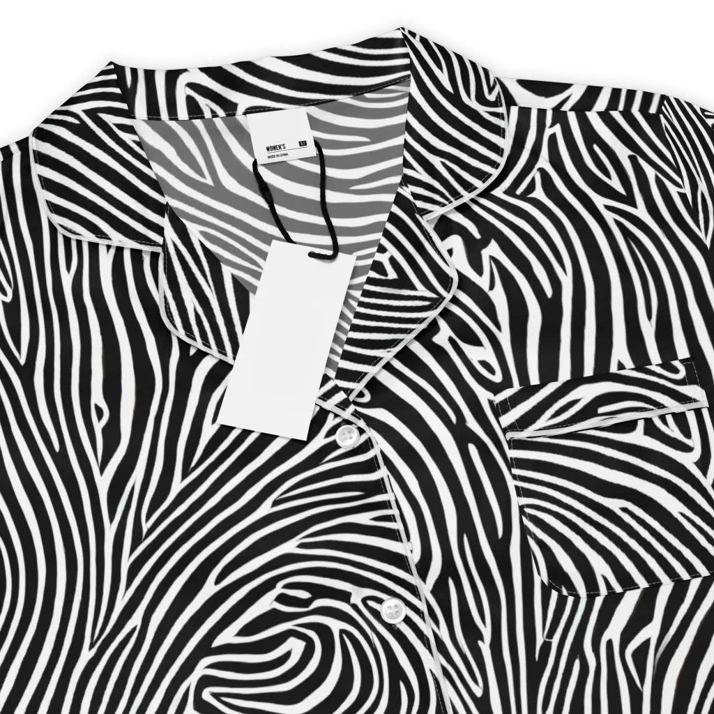 Zebra Current on Women's Short Sleeve Pajama Top — Product details