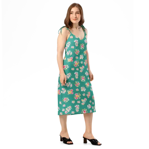 Turquoise Bouquet on a Slip Dress