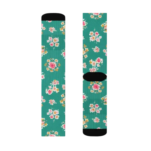 Turquoise Bouquet on a Socks