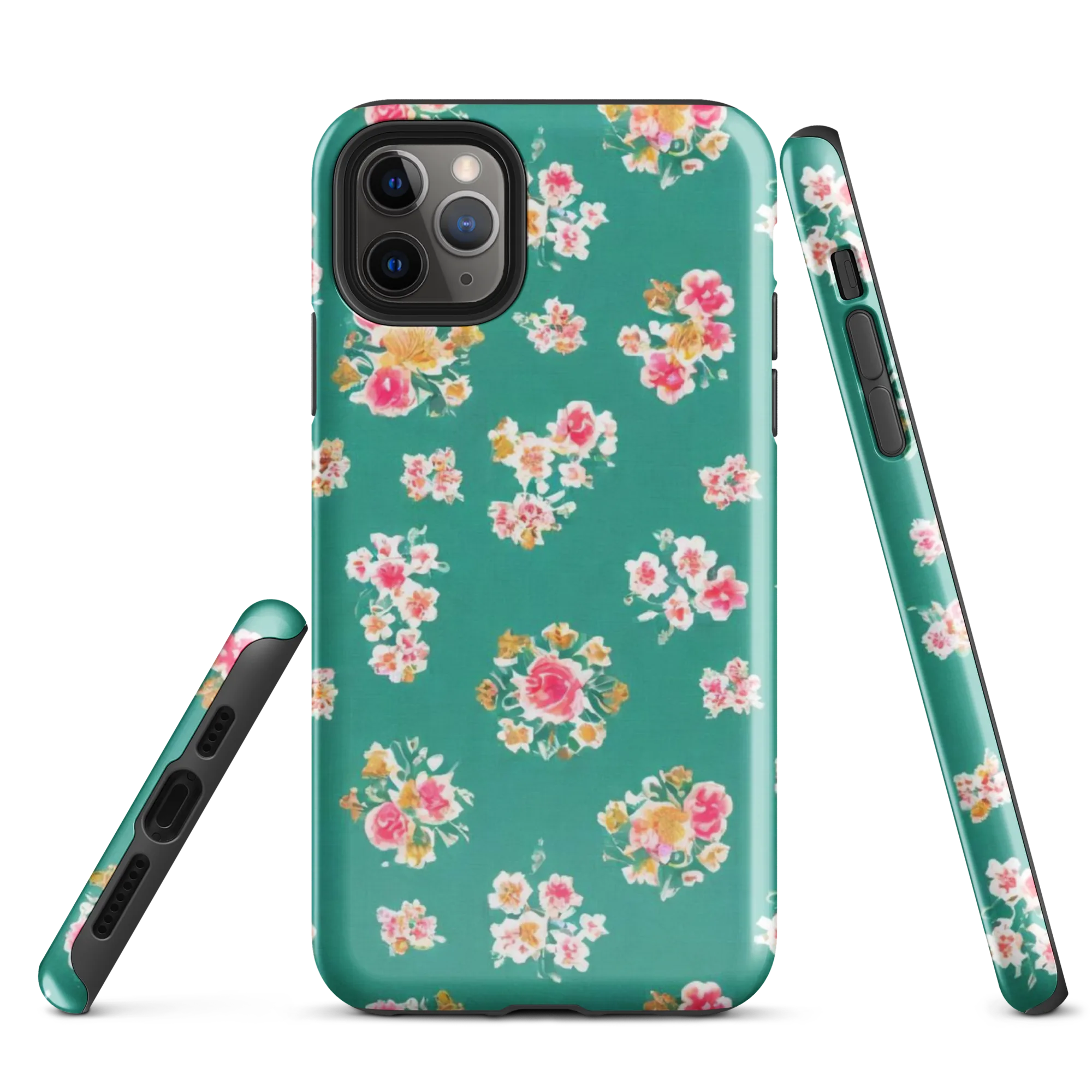 Turquoise Bouquet on Tough Case for iPhone® — Front