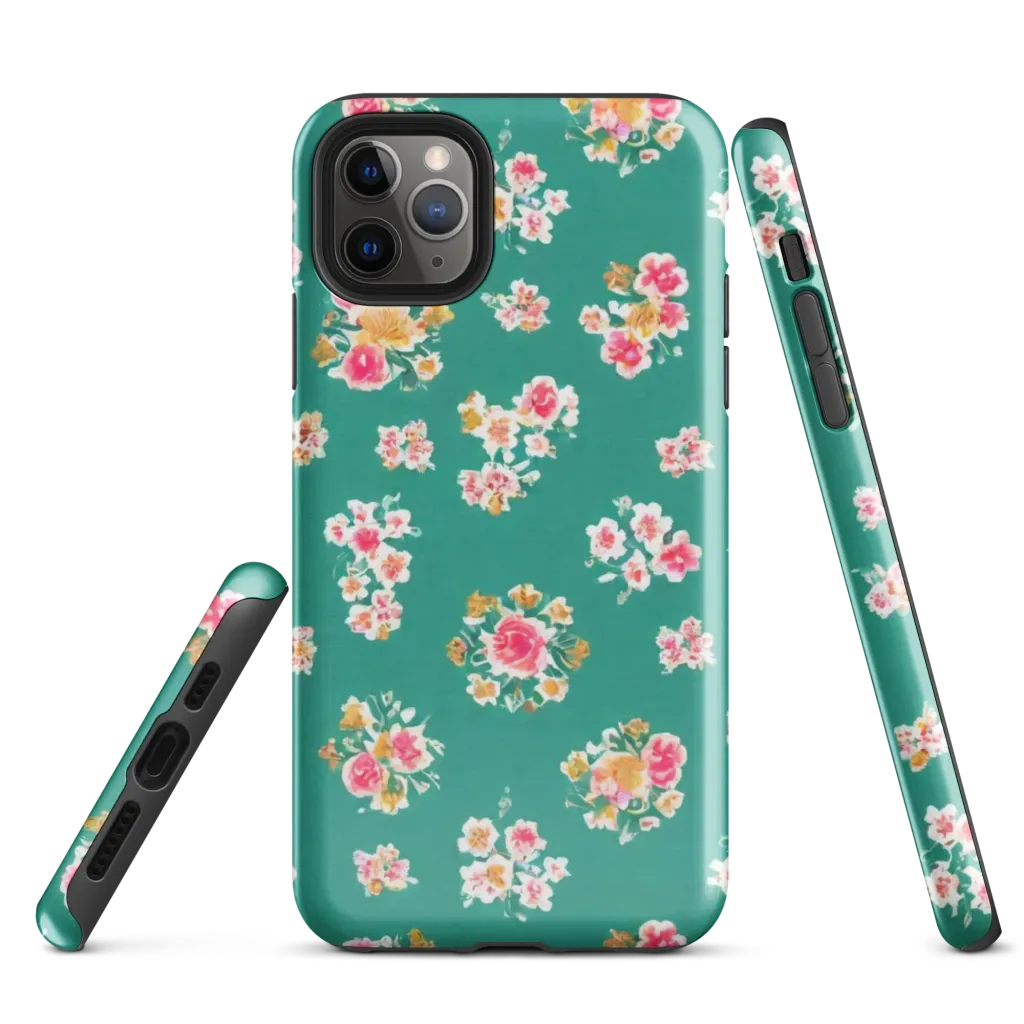 Turquoise Bouquet on Tough Case for iPhone® — Front