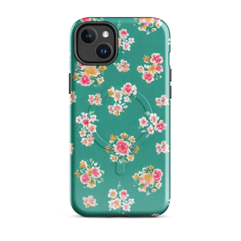 Turquoise Bouquet on MagSafe Tough Case for iPhone® — Front