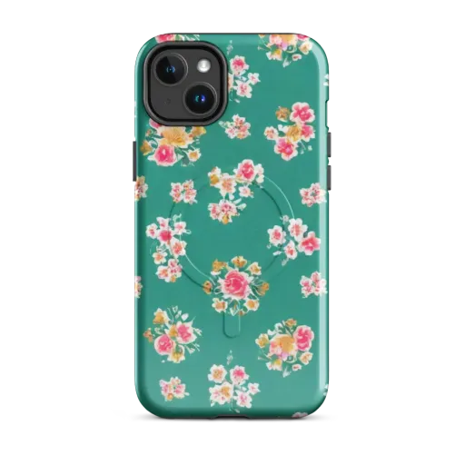 Turquoise Bouquet on a MagSafe Tough Case for iPhone®
