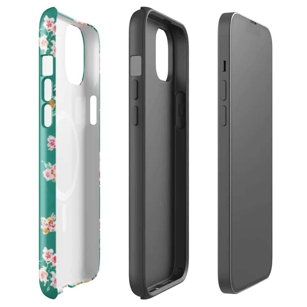 Turquoise Bouquet on MagSafe Tough Case for iPhone® — Front