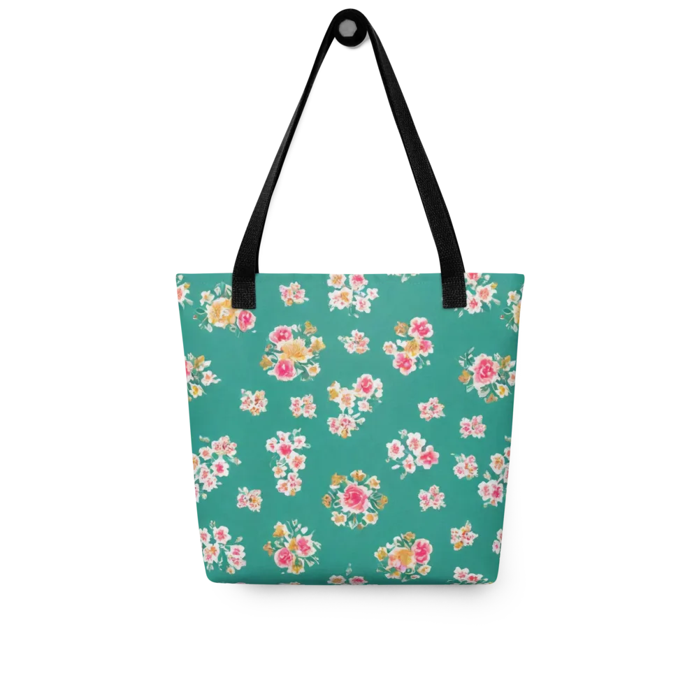 Turquoise Bouquet on Tote Bag — Front