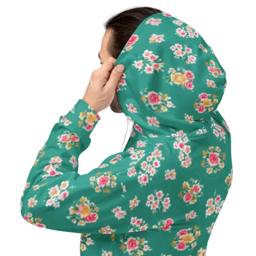Turquoise Bouquet on a Hoodie