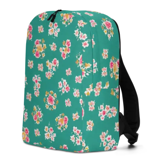 Turquoise Bouquet on a Minimalist Backpack