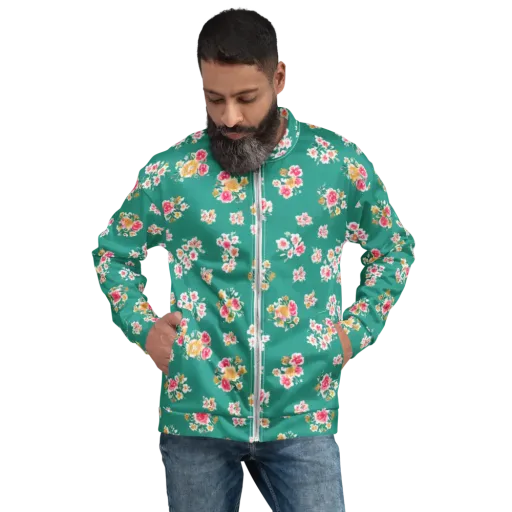 Turquoise Bouquet on a Bomber Jacket