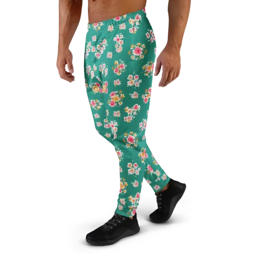 Turquoise Bouquet on a Men's Joggers