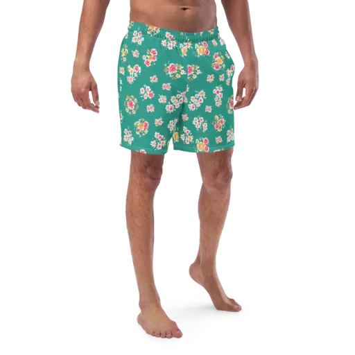 Turquoise Bouquet on a Swim Trunks