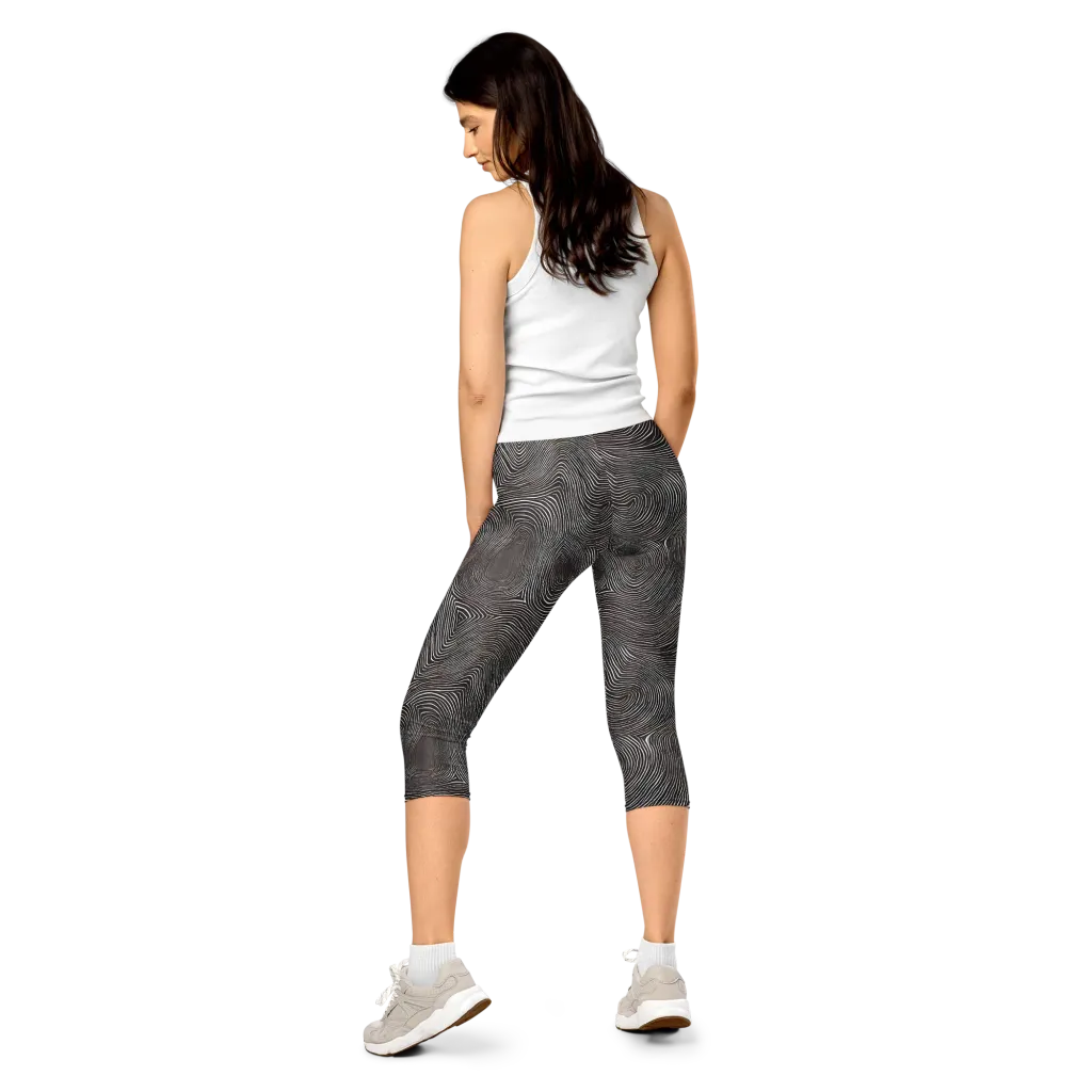 Obsidian Grain on Capri Leggings — Back