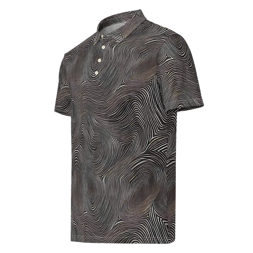 Obsidian Grain on Men's Slim Fit Polo Shirt — Left Front