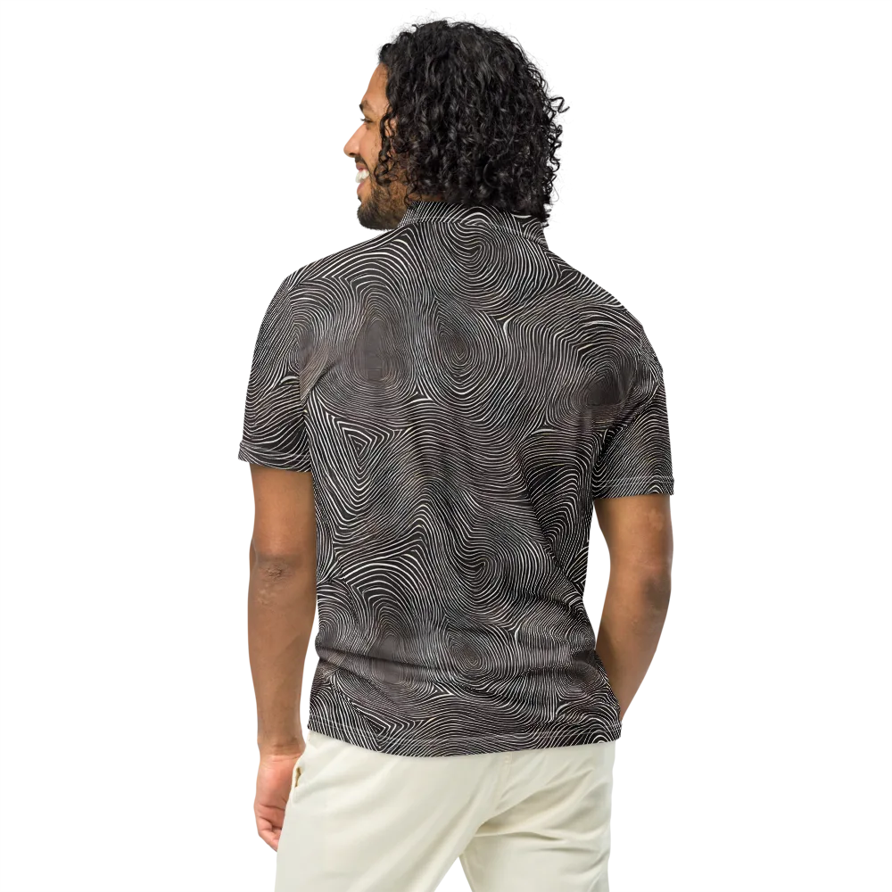 Obsidian Grain on Men's Slim Fit Polo Shirt — Back
