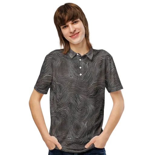 Obsidian Grain on a Men's Slim Fit Polo Shirt
