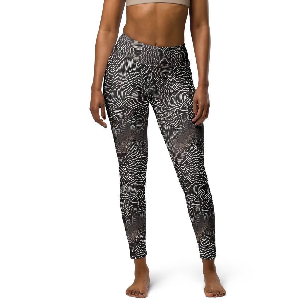 Obsidian Grain on Yoga Leggings — Front