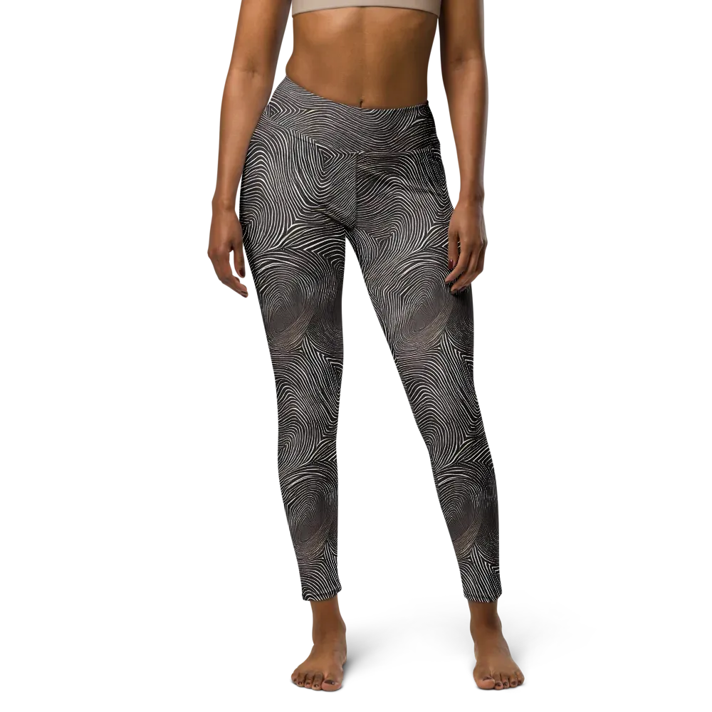 Obsidian Grain on Yoga Leggings — Front