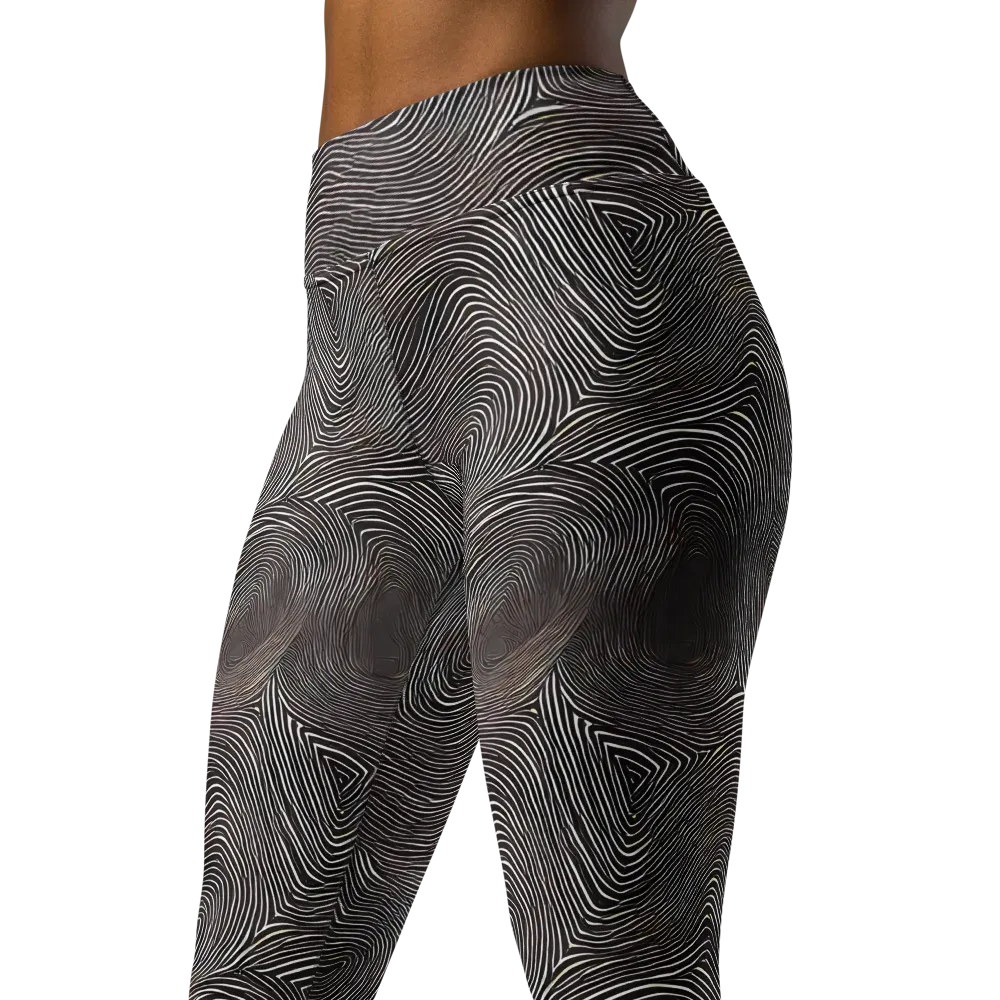 Obsidian Grain on Yoga Leggings — Left Front