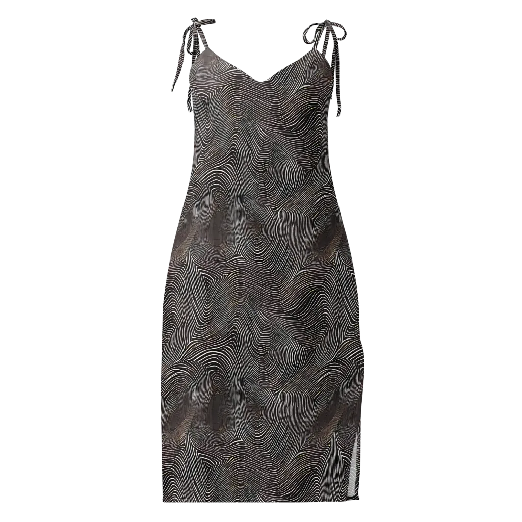 Obsidian Grain on Slip Dress — Front