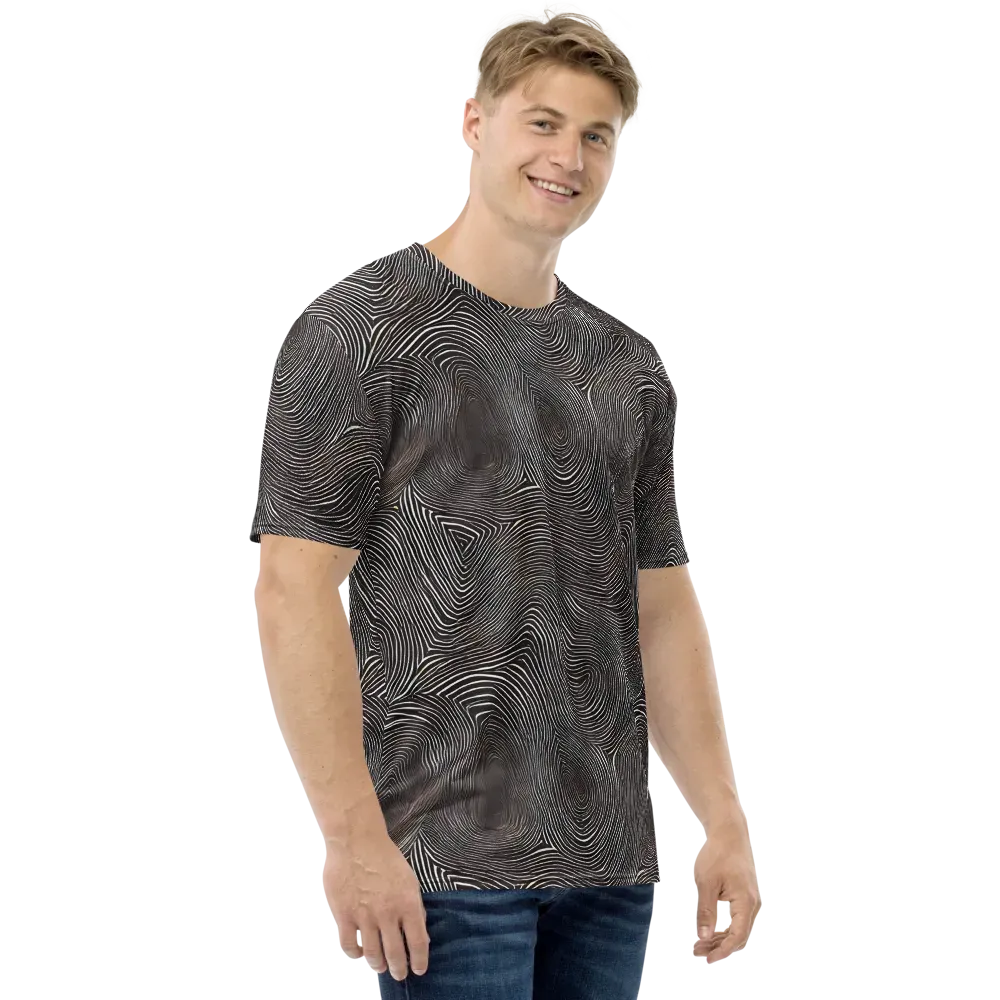 Obsidian Grain on Men's Crew Neck T-Shirt — Right