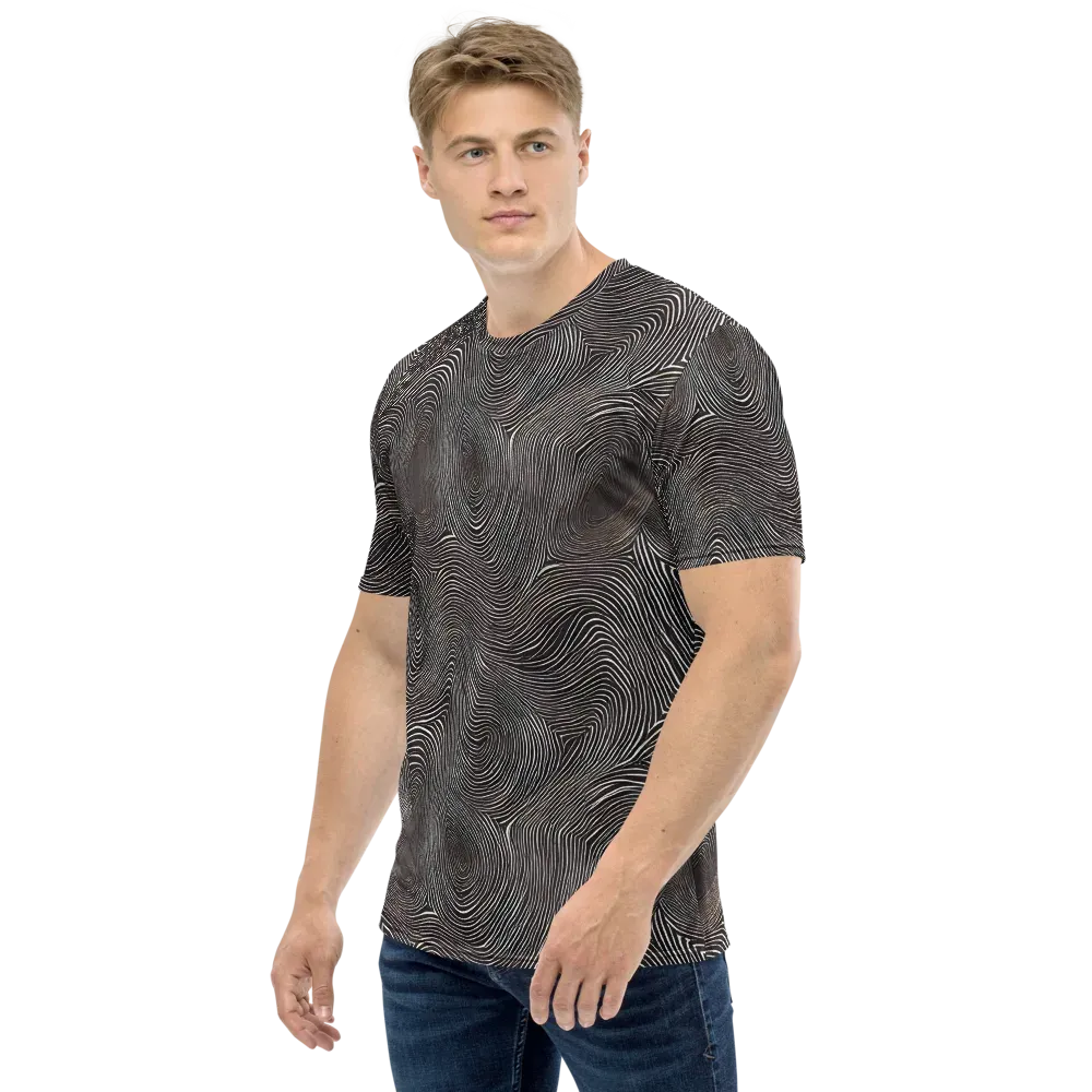 Obsidian Grain on Men's Crew Neck T-Shirt — Left
