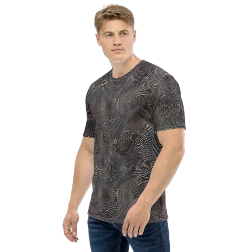 Obsidian Grain on a Men's Crew Neck T-Shirt