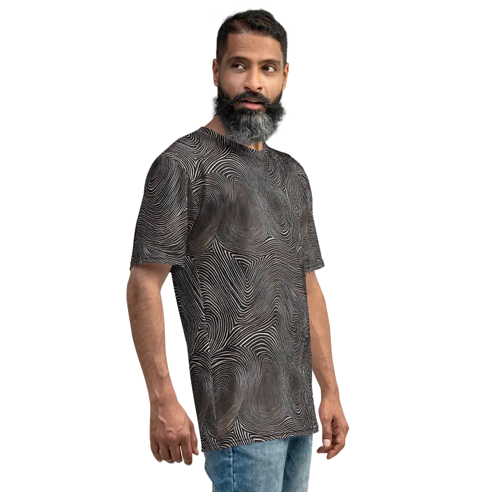 Obsidian Grain on Men's Crew Neck T-Shirt — Right