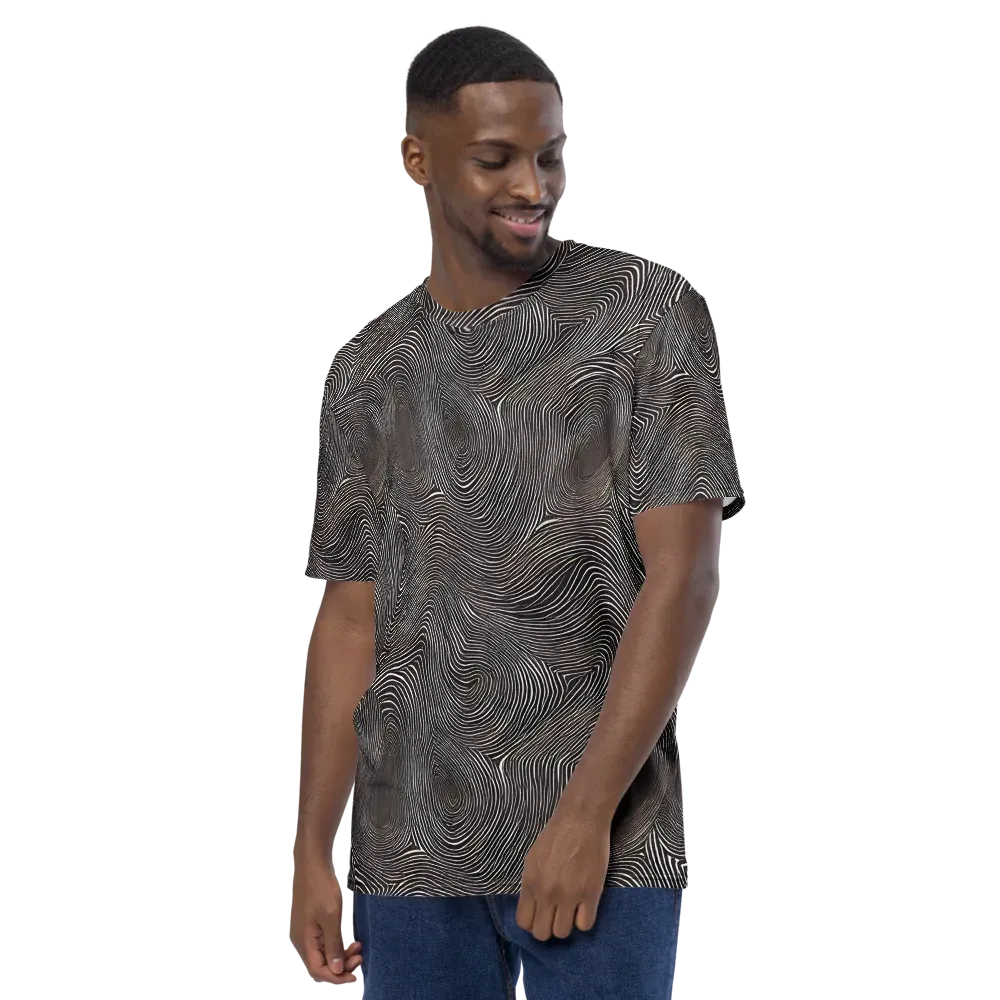 Obsidian Grain on Men's Crew Neck T-Shirt — Left