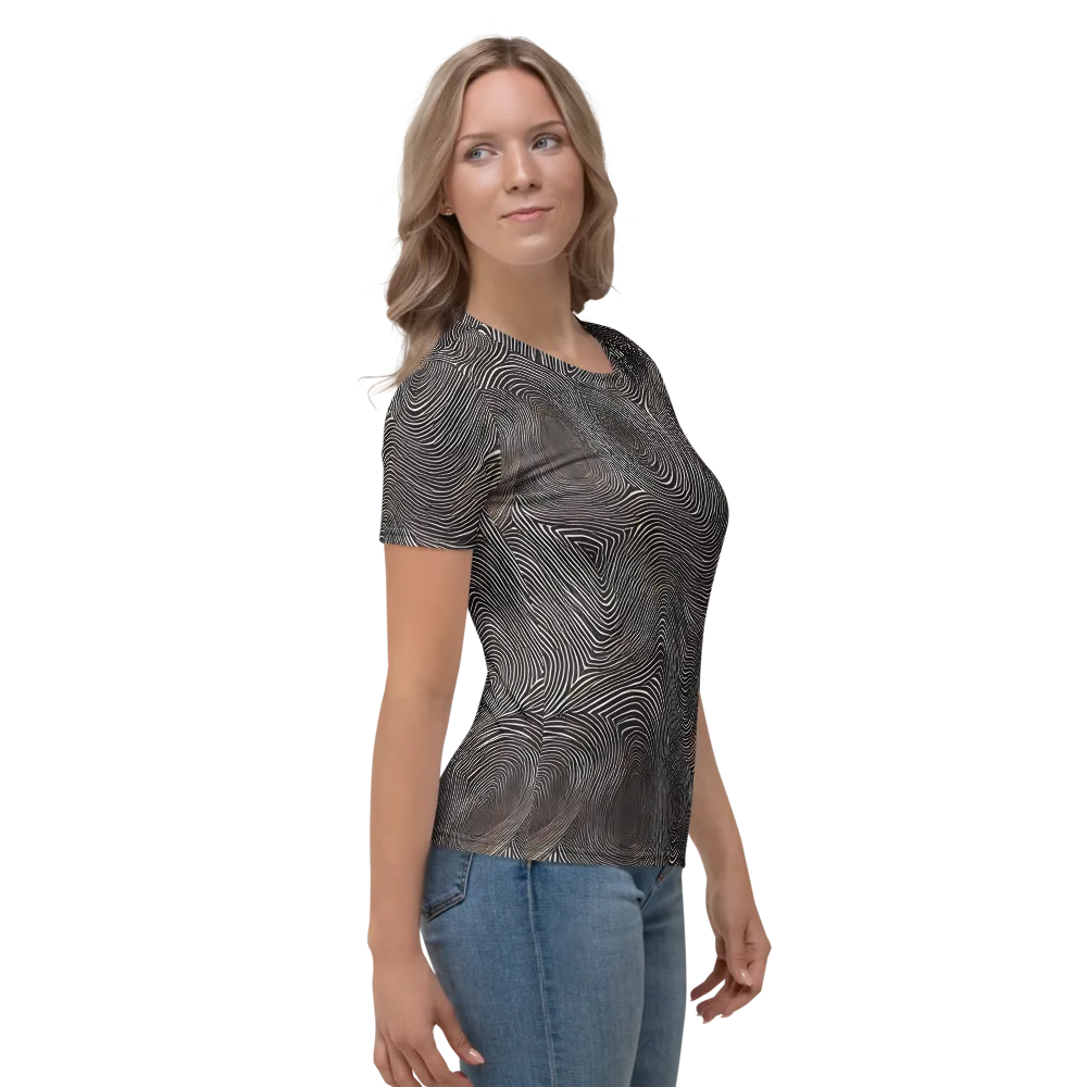 Obsidian Grain on Women's Crew Neck T-Shirt — Right