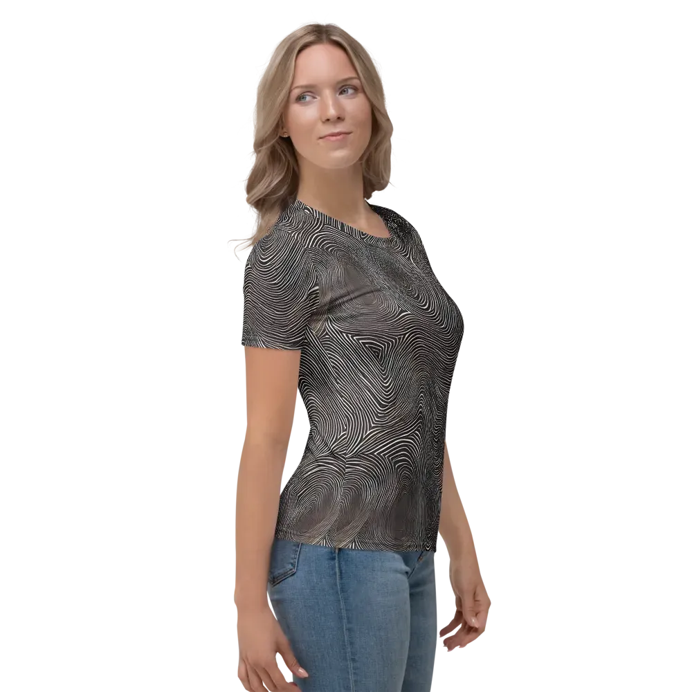 Obsidian Grain on Women's Crew Neck T-Shirt — Right