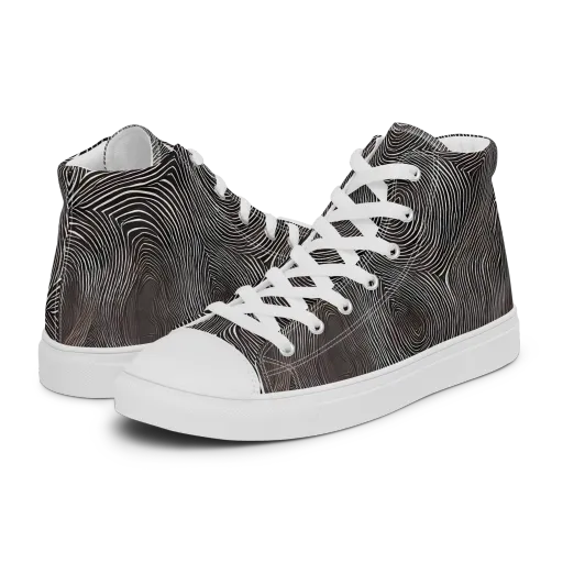 Obsidian Grain on a Women's High Top Canvas Shoes