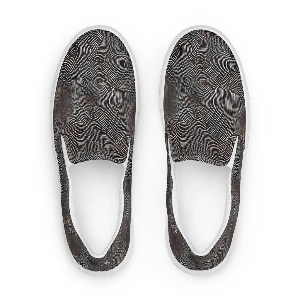 Obsidian Grain on Men's Slip-On Canvas Shoes — Front