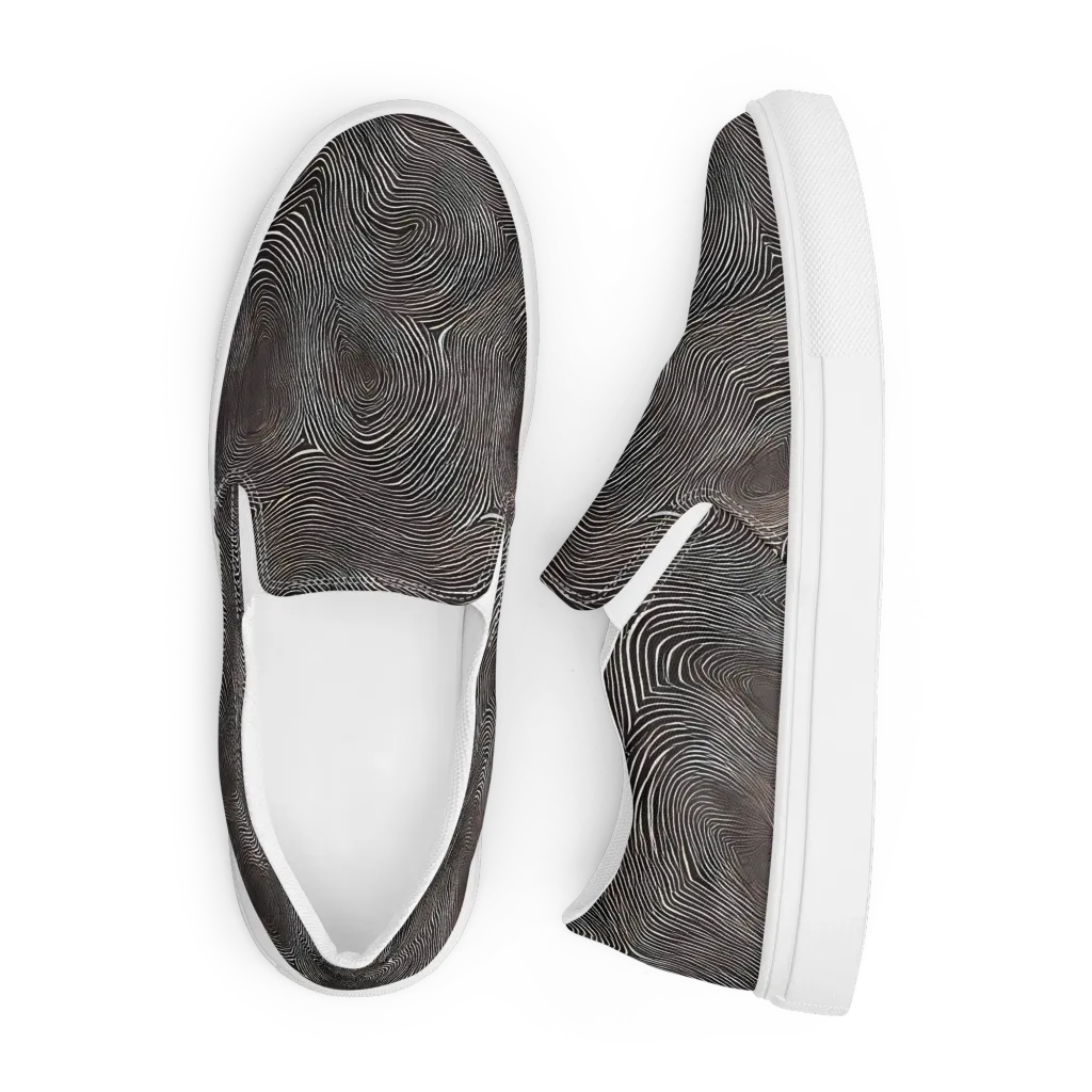 Obsidian Grain on Men's Slip-On Canvas Shoes — Front